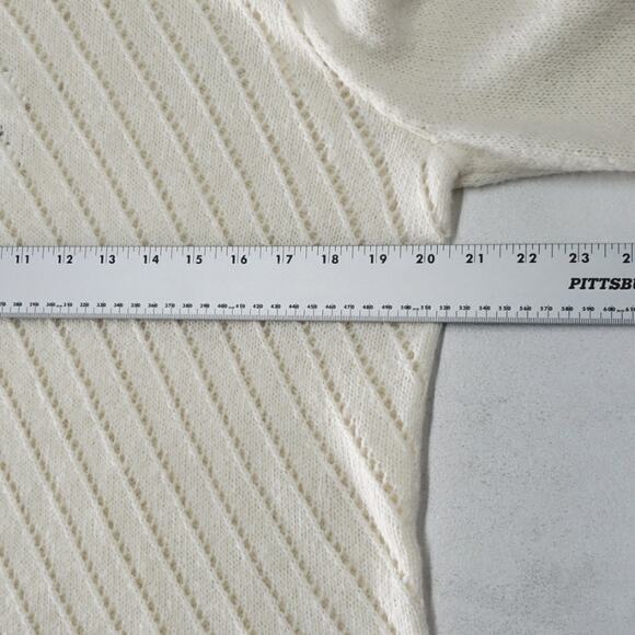 Lou & Grey Loft Cream Pullover Funnel Neck Wool Alpaca Blend Knit Sweater M - Picture 5 of 11